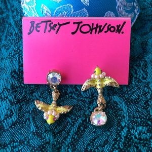 Betsy Johnson Yellow Bird Earrings